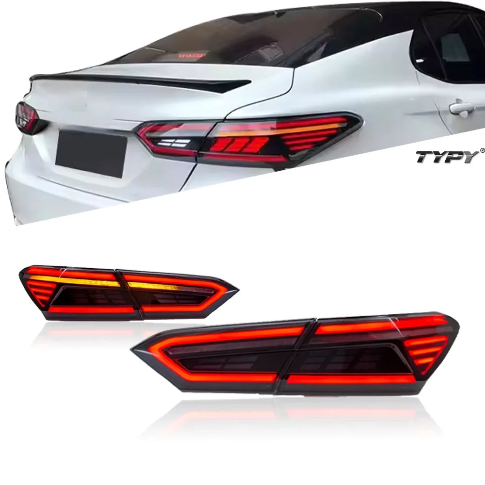 

TYPY Автомобиль TailLamp в сборе для Toyota Camry светодиодный задний фонарь 2018-2022 Обновление до NEW Camry динамический сигнал поворота тормоза светодиодный задний фонарь