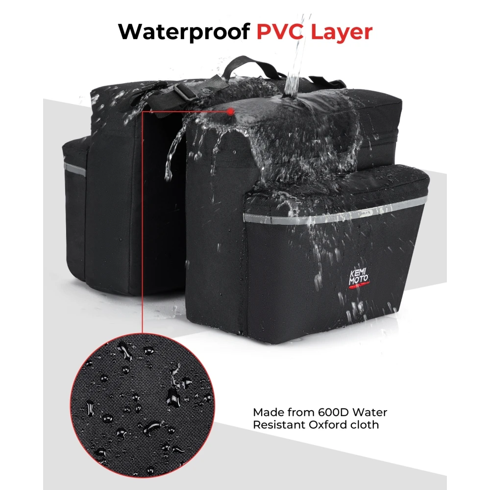 Bike Bag Panniers Rear Rack Bag 30L Large Capacity Water Resistant Bicycle Trunk Saddle Bicycle Width Less Than 4.7inch bicycle bag