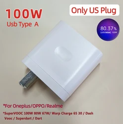 100W SuperVOOC Fast Charger Adapter, EU/US Power Adapter - Only 100w US Plug