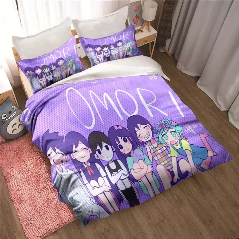 Fashion 3D Printed Anime Omori  Bedding Set All Seasons 2/3 Piece Double Duvet Cover Set Twin King Size Bedclothes Home Textile