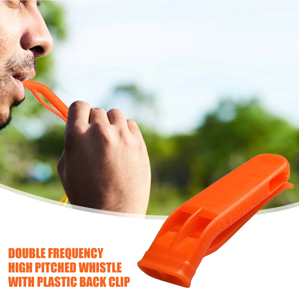 50~5PCS Whistle Outdoor Camping Hiking Survival Rescue Emergency Loud Whistle Sport Match Double Pipe Dual Band Whistle 4