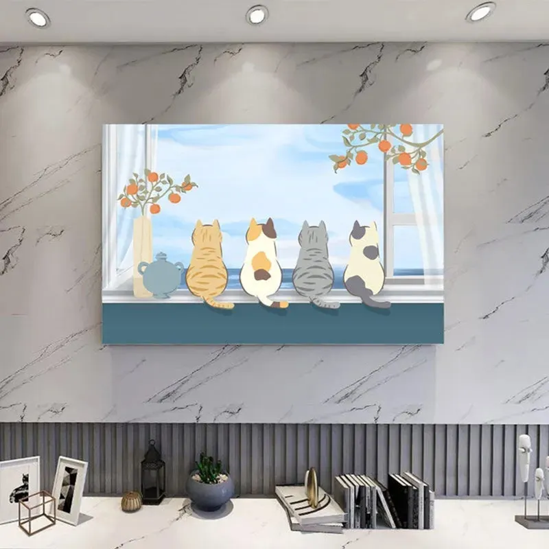 Catoon TV Cover Protection Dust Cover Household Hanging LCD TV Cloth 32 to 70 Inches Universal Decoration tv cover