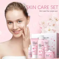 5/3pcs/Set Sakura Skin Care Sets Face Cream Serum Toner Facial Cleanser Sunscreen Eye Cream Gift Box Face Skin Care Set Product 3