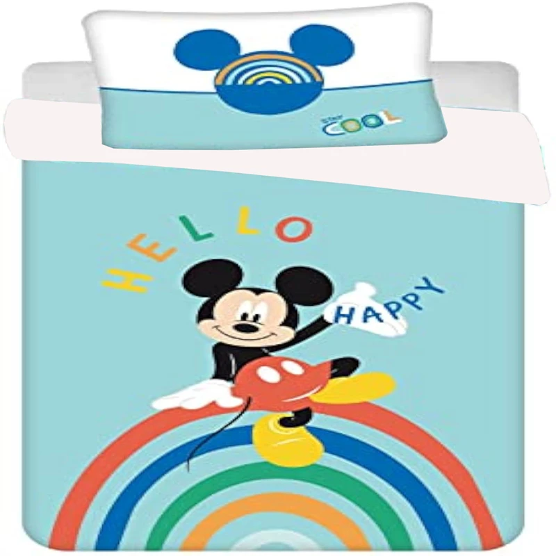 

Набор постельного белья с пододеяльником Микки, 2 шт./3 шт., прошитая наволочка, пододеяльник, одиночный двойной полноразмерный Декор для комнаты, детский подарок