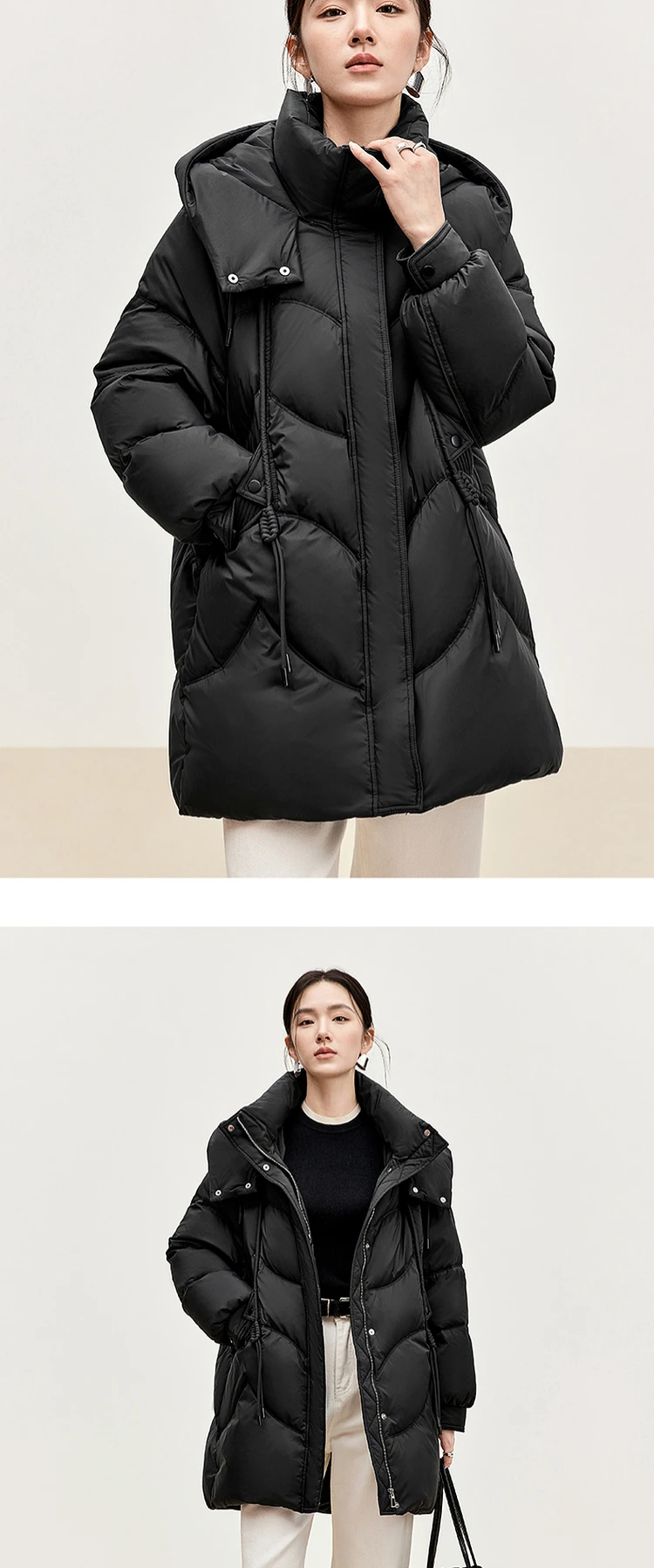 SENTUBILA 90% White Duck Down Coat Women 2024 Winter Thick Stand Neck Long Down Coat Puffer Jacket Women Outerwear W44Y56274