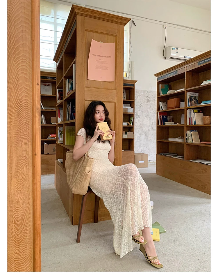 Elegant Mesh Two Piece Dress Set Slim Midi Dresses for Women Frence Retro Lace Y2K Bodycon Birthday Party Dress Prom Vestidos