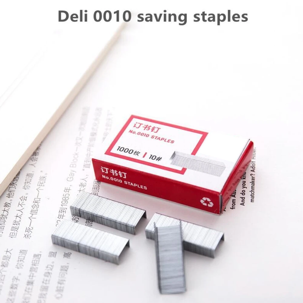 

Deli 1000pcs Staples Set 0010 10# Stainless Steel Staple For Stapler Binder Stationery Office School Binding Supplier Nails