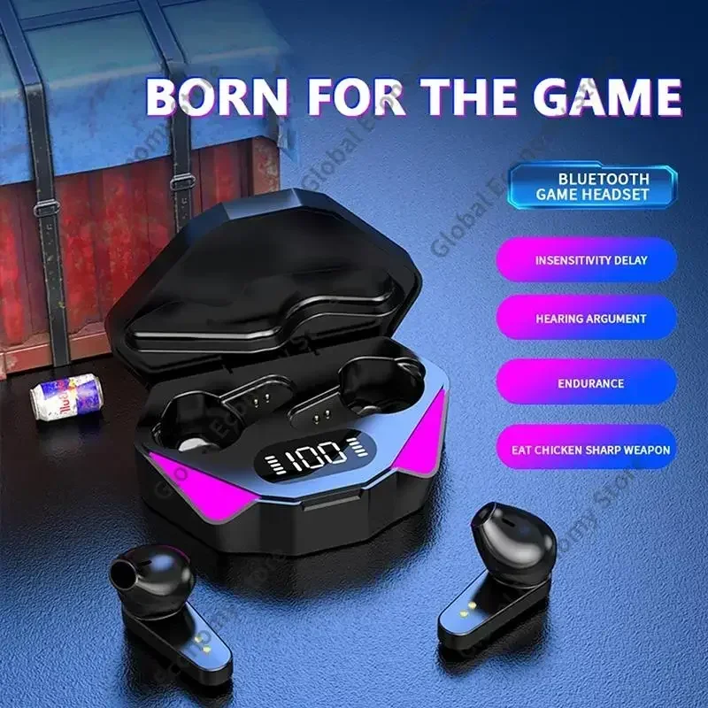Wireless Bluetooth Gaming Earbuds with Mic and 9D Stereo Sound
