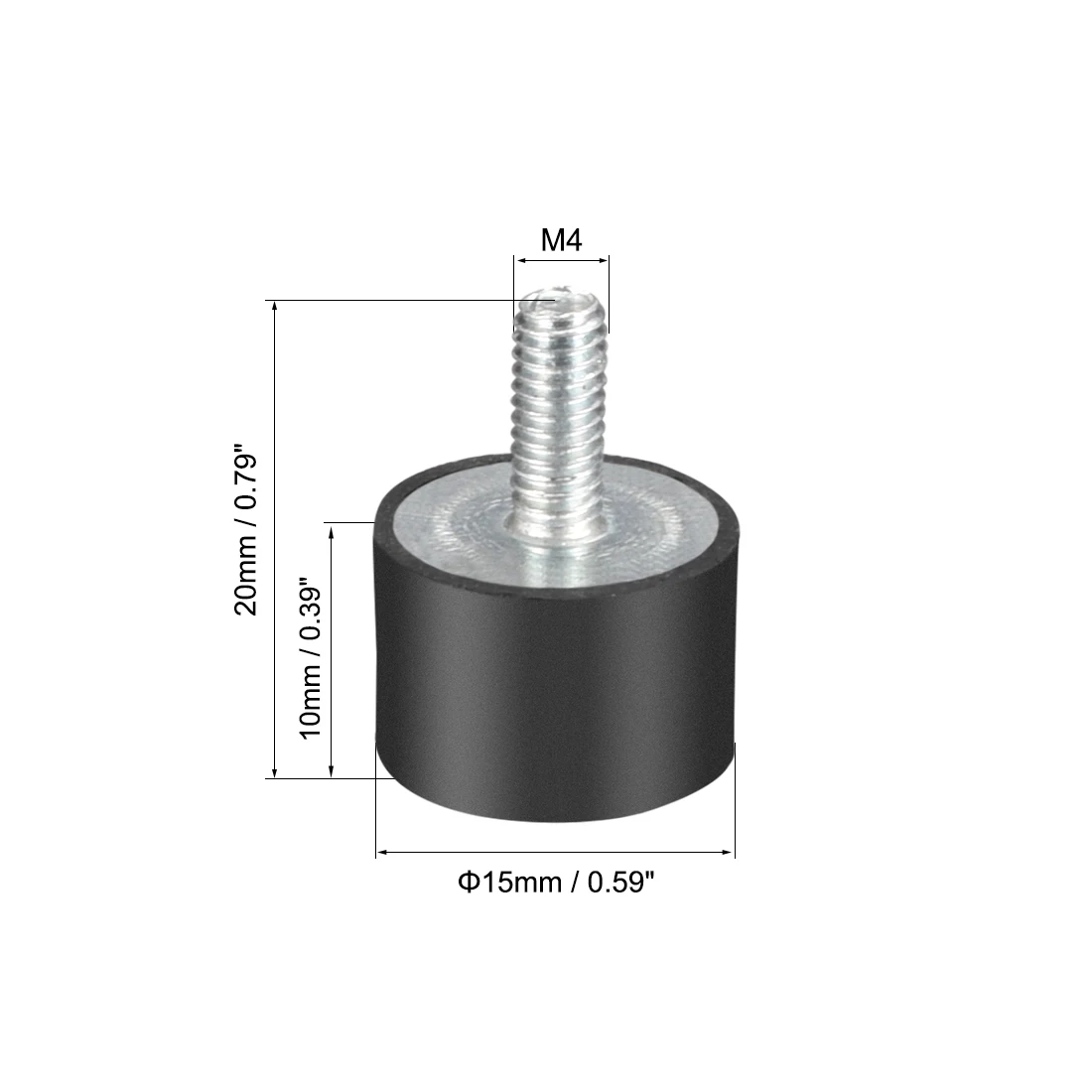 QUARKZMAN 20mmx10mm Vibraciones Aislador X 8uds M6 Macho Goma Soportes