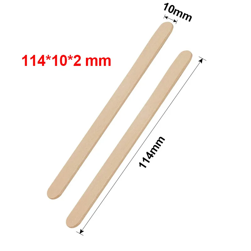 100Pcs Ice Cream Sticks Natural Wooden Sticks Waxing 8.8CM Length Wood DIY  Making Handwork Craft Flat head Sticks Kitchen Tools