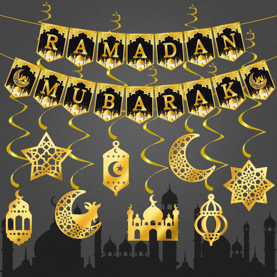Ramadan decorazioni 2026,Eid Mubarak decorazioni Striscione