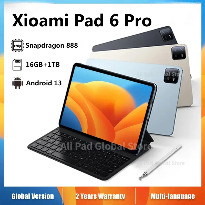 

2024 Original Global Version Pad 6 Pro Snapdragon 888 Tablets PC 16GB 1TB Tablet Android 13 Octa Core 4K Screen 5G Wifi Tab 6