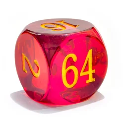 Large Translucent Backgammon Doubling Cube - Assorted Colors, 30MM (Translucent Red)