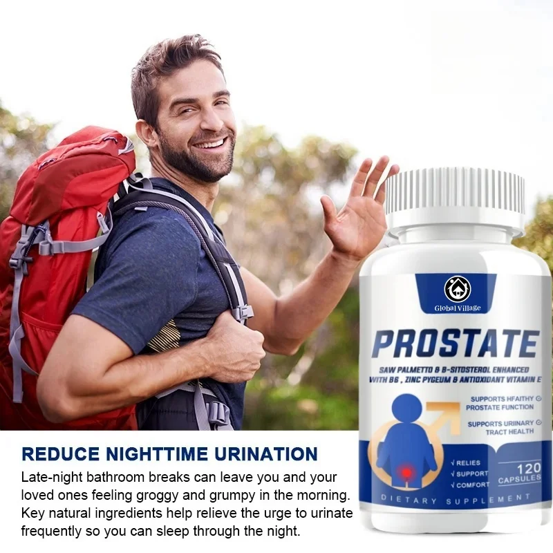 Saw Palmetto Supplement for Men 120 Capsules Prostate & Urinary Tract Support DHT Blocker for Hair Growth NonGMO