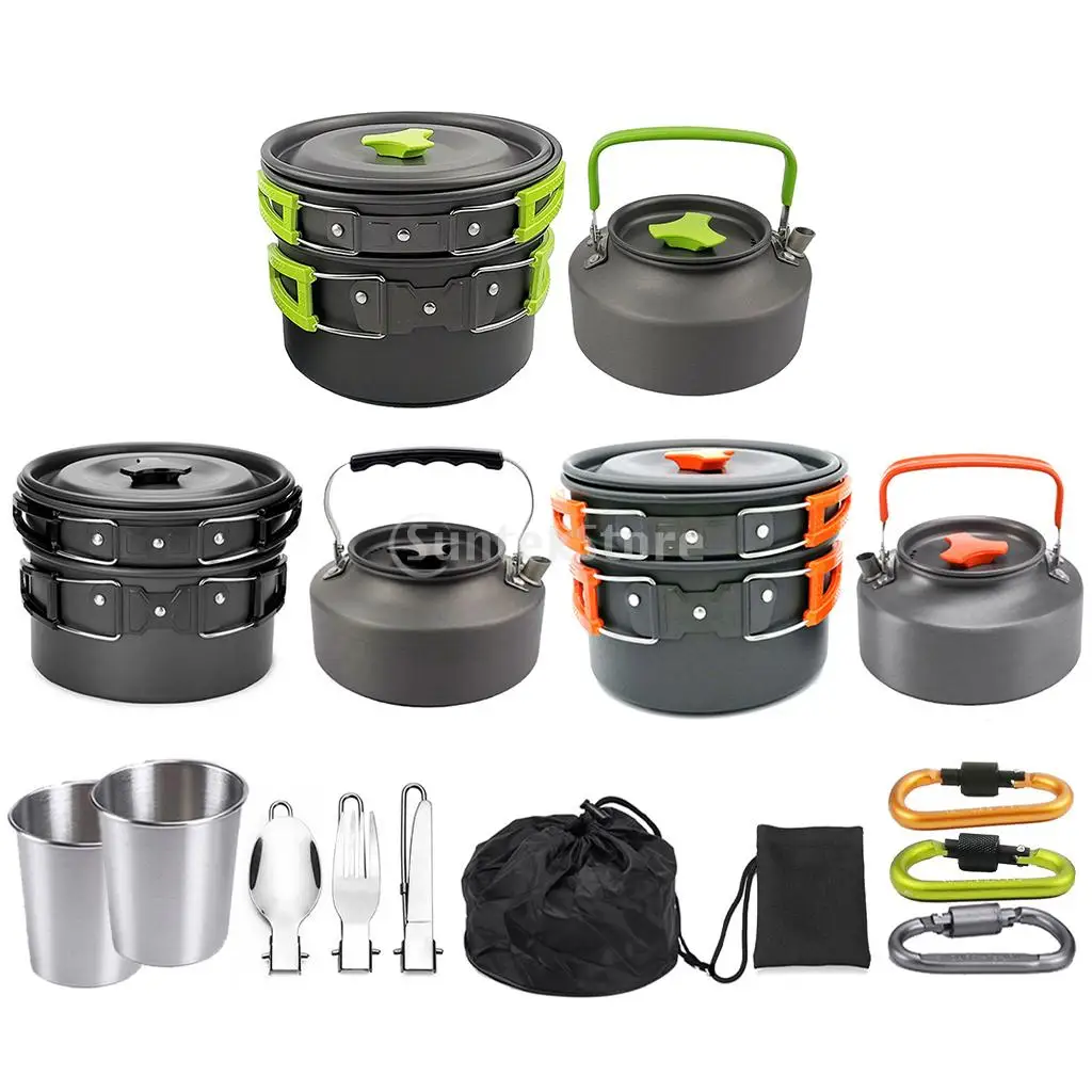 1 Set Outdoor Pots Pans Camping Set 6