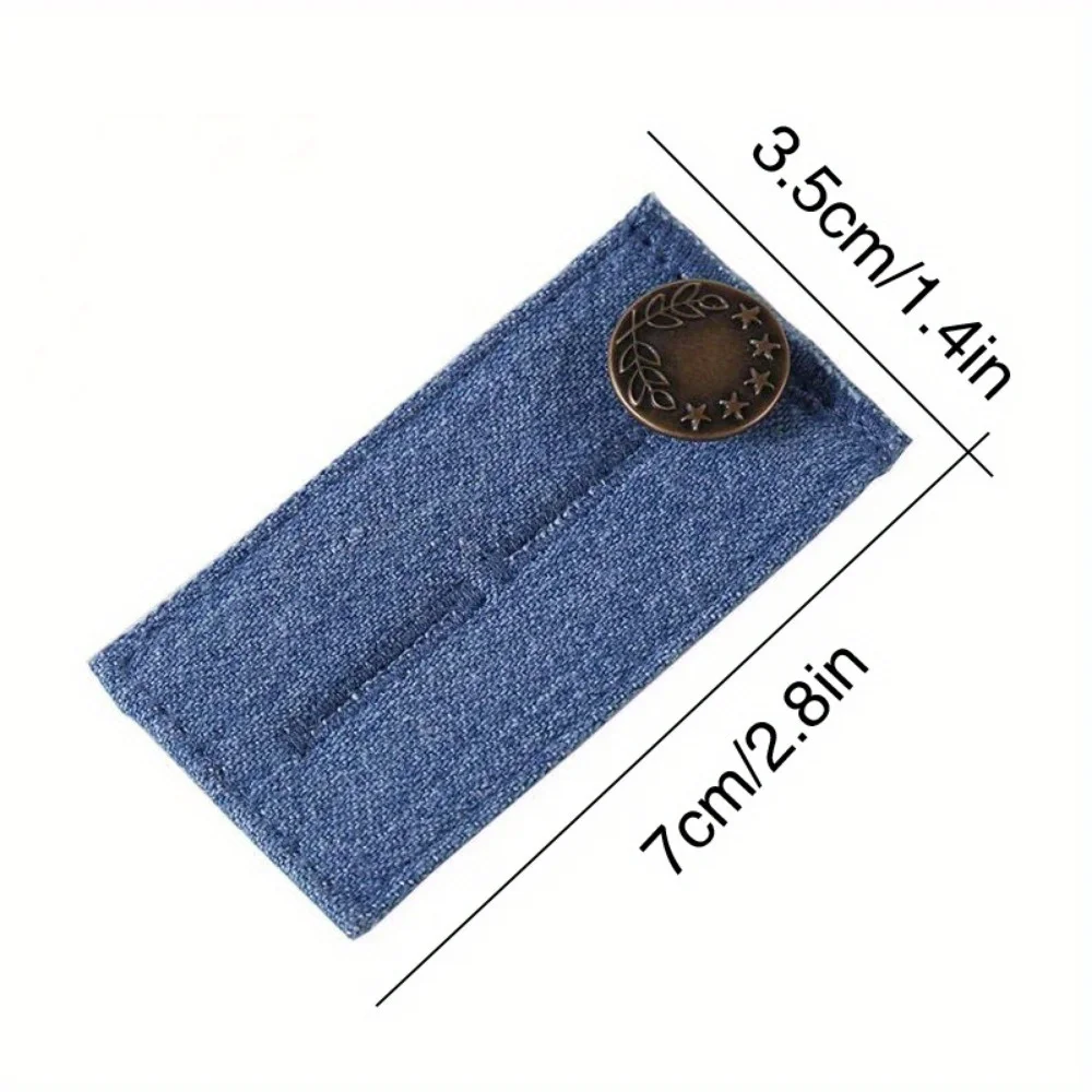 2PCS Denim Extenders Elastic Extended Buttons Adjustable Clothes Fastener Trousers Pants Jeans Waist Belt Extension Snap Buckle