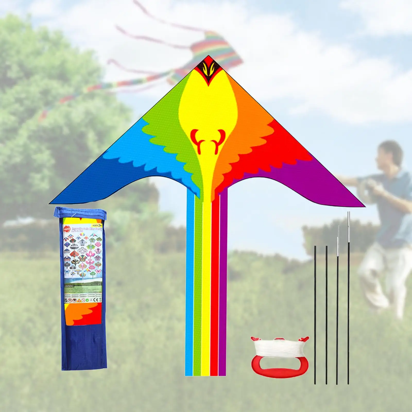 Huge Kite Novelty Stable Lightweight with Rope Animal Shape Durable Sports Kite for Festival Outdoor Game Lawn Travel Garden