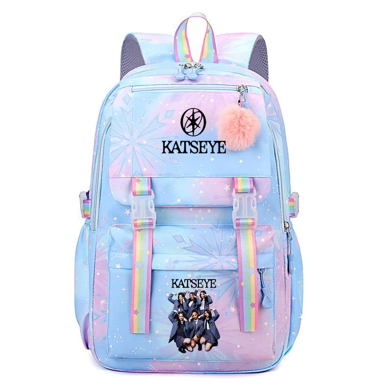 Zaino Katseye alla Moda, Borsa da Giorno per Esterni, Bellissimo Regalo per i Fan di Chao, Borsa Casual per Studentesse, Zaino per Bambini - immagine 4