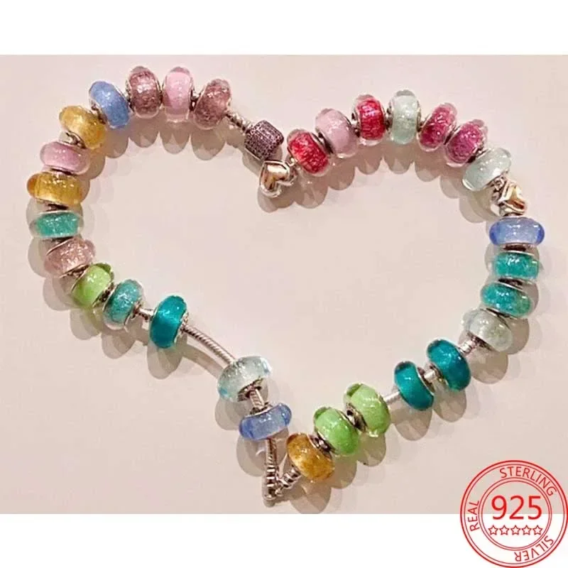 Charm Jewelry Sterling Silver Jewelry Beads Charms Sterling Silver Beads Silver Charm Bead Charm Bead Beads Jewelry Glass Beads Sterling Silver Beads Charm Silver Bead Bracelet Silver Charm Bracelet Loose Beads 925 Sterling Silver Murano Glass Galaxy Stars Clover Heart Bubbles Shiny Beads Fit Necklace Charms Bracelet DIY Jewelry For Mum