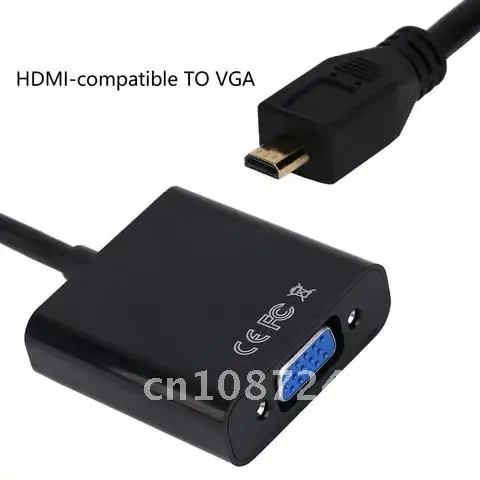 

Professional 1080P Micro HDMI-compatible To VGA Female Video Cable Converter Adapter For PC Laptop Computer Black