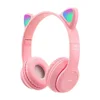 Cute Cat Ear Bluetooth Compatible Headset with LED Wireless Headset Children Girls Stereo Folding Sports Headset with Microphone 5