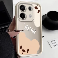 Cute Bear Cat Silicone Phone Case - Enhanced Protective Cover for Redmi 13C 5G (WhiteBear)
