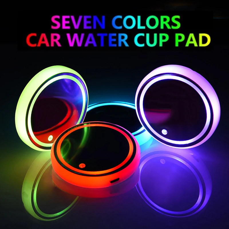 Car Rgb Luminoso Antiscivolo Tazza D'Acqua Sottobicchiere Porta Bevande Mat Per Dacia Duster Spring Logan Sandero Jogger Lodgy Bigster Dokker