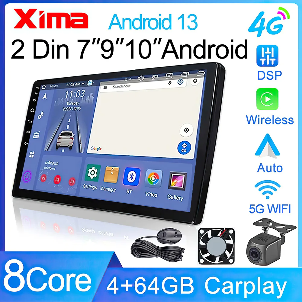 7/9/10'' 2 Din Car play 7862 8581 Android Auto Radio