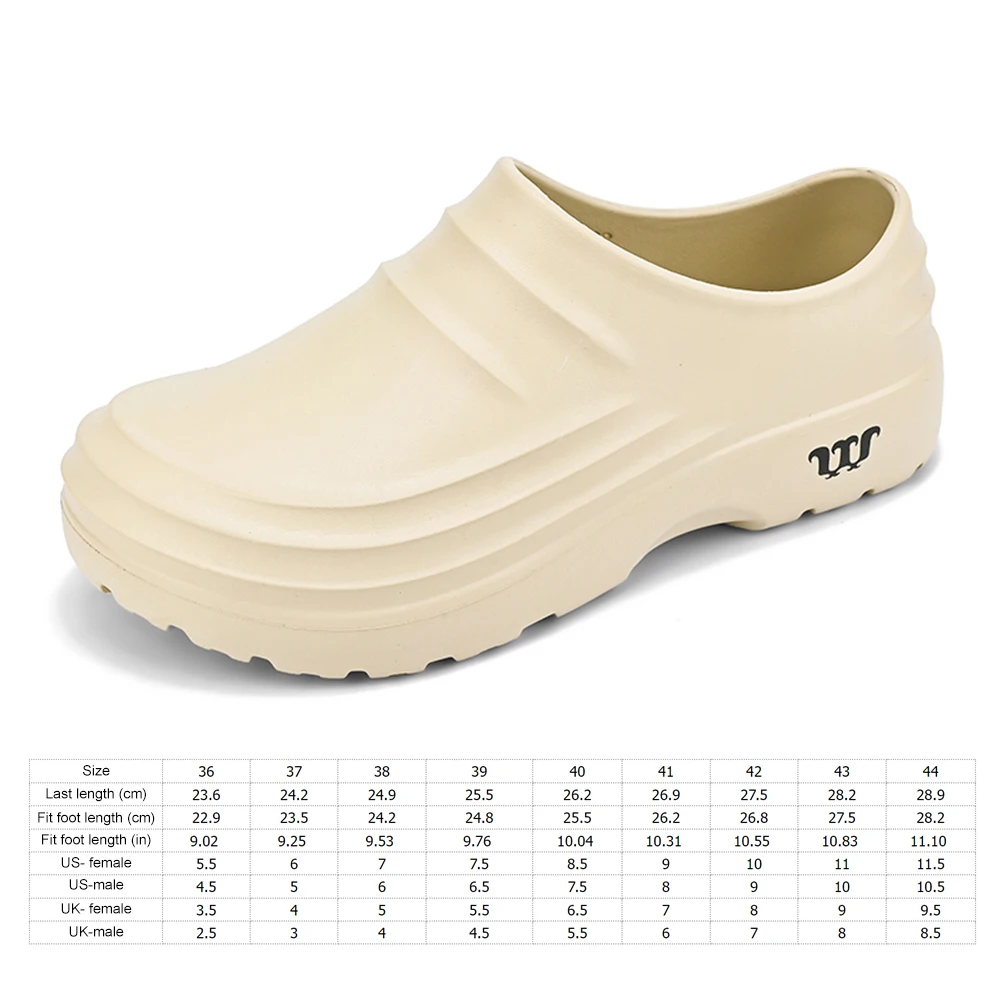 Chef Shoes Wide Work Shoes Slip Resistant Thickened Work Loafers Lightweight Unisex Garden Shoes Oil Proof for Kitchen Work