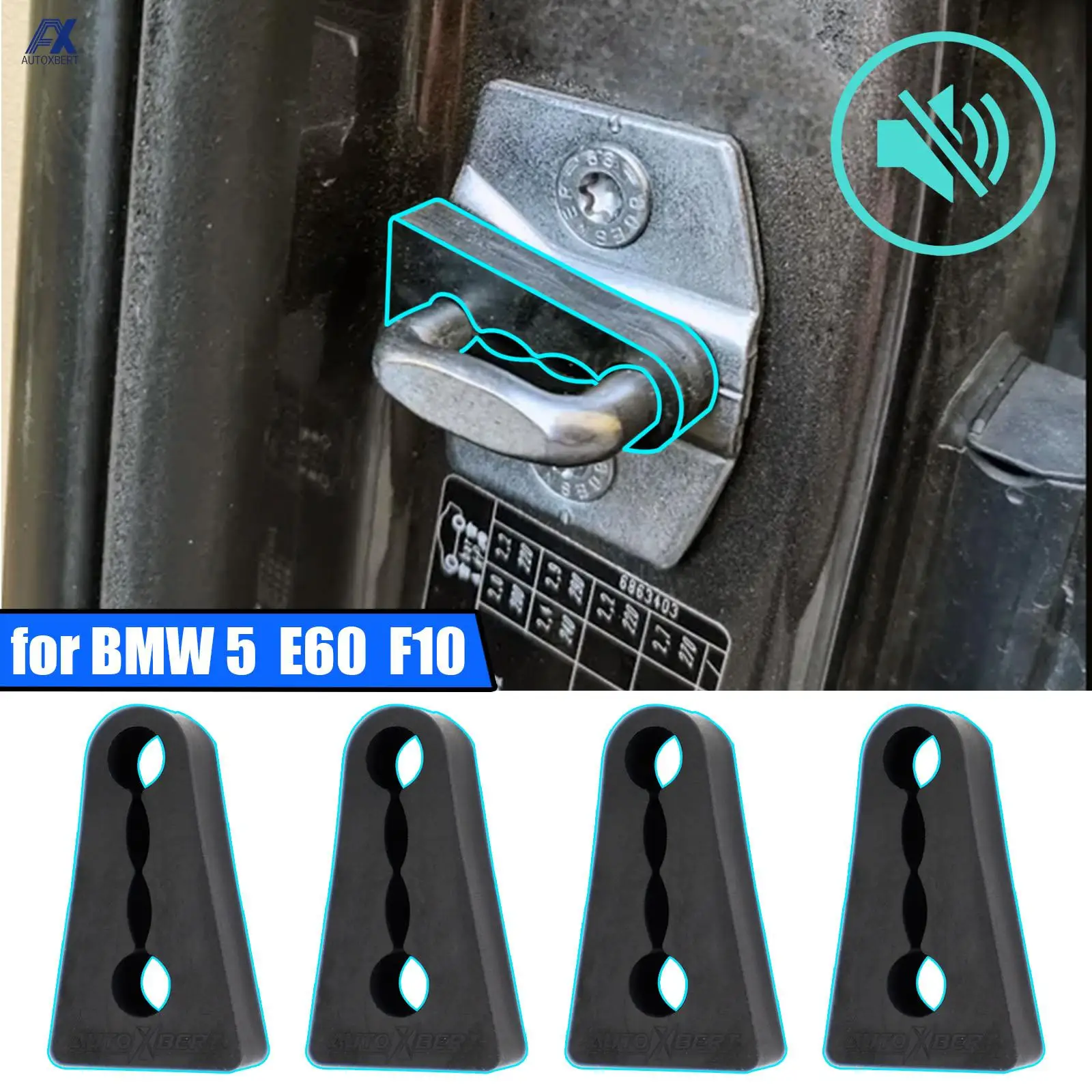BMW 5 시리즈 E60 E61 F10 F11 F07 용 도어 잠금 버퍼 댐퍼 방음 절..