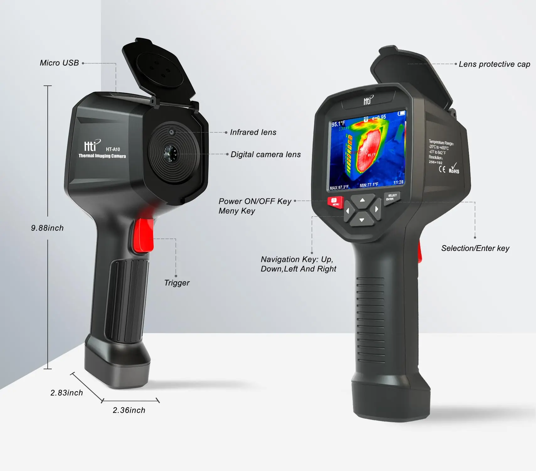 HT-A10 Thermal Imaging Camera 256X192 Pixel 3.5" LCD Screen Thermal Camera WiFi