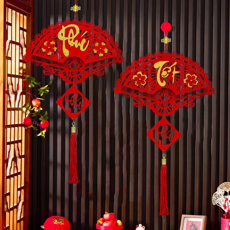 Vietnamese New Year Hanging Pendants With Tassel Window Door Party Hanging Ornament 2026 Spring Festival Home Decor Accessories