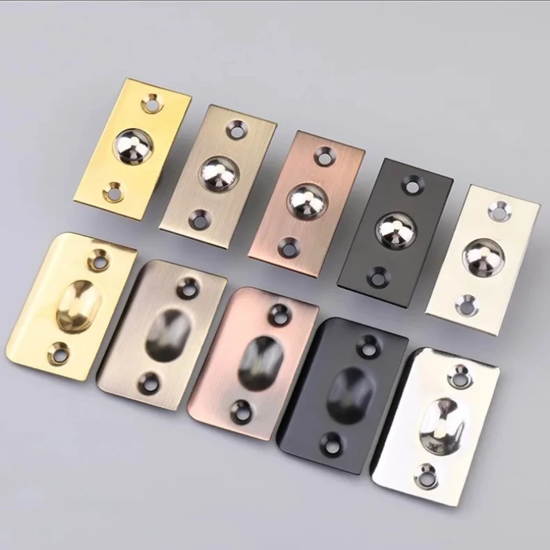 Stainless Steel Closet Door Ball Catch 1Set With Screw Cabinet Gate Spring Roller Ball Door Latch Set Stopper Furniture door catches cabinet door latch