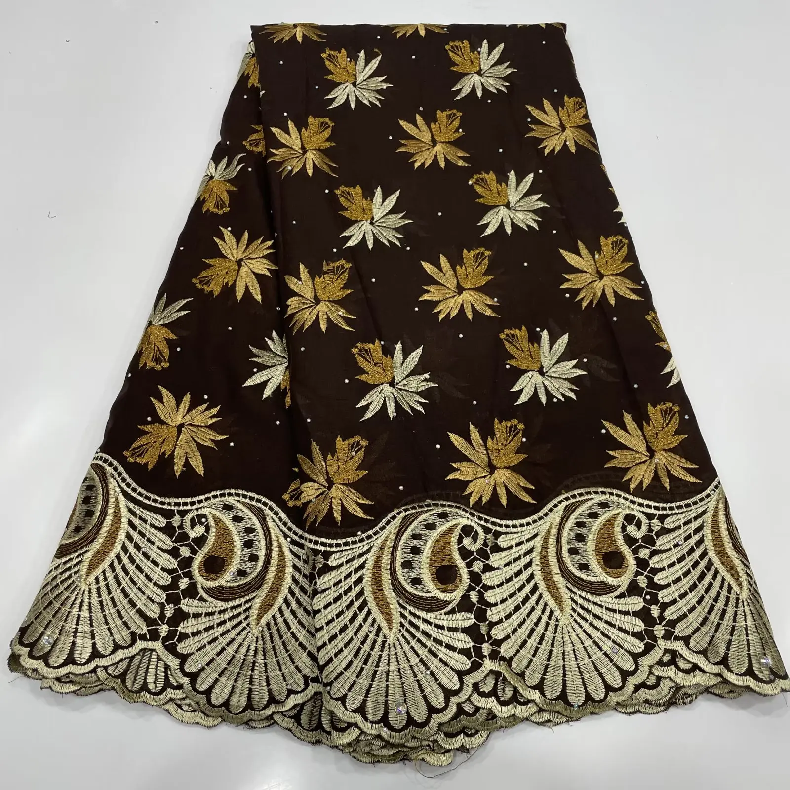 

African Cotton Lace Fabric Nigerian Lace Fabric Stones Swiss Voile Lace In Switzerland For Women Party Wholesale