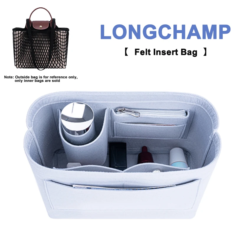 

EverToner Felt Insert Bag For Longchamp LE PLIAGE FILET Top Handle Bag Storage Organizer Support Shape Bag Inner Bag In Bag