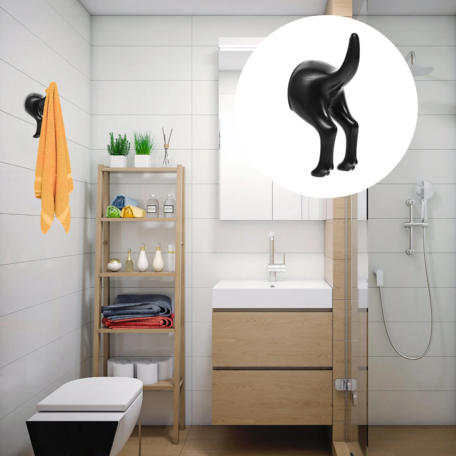 

Towel Hook Storage Hooks for Home Wall Adhesive Coat Clothes Hangers Punching-free No Bath Plastic