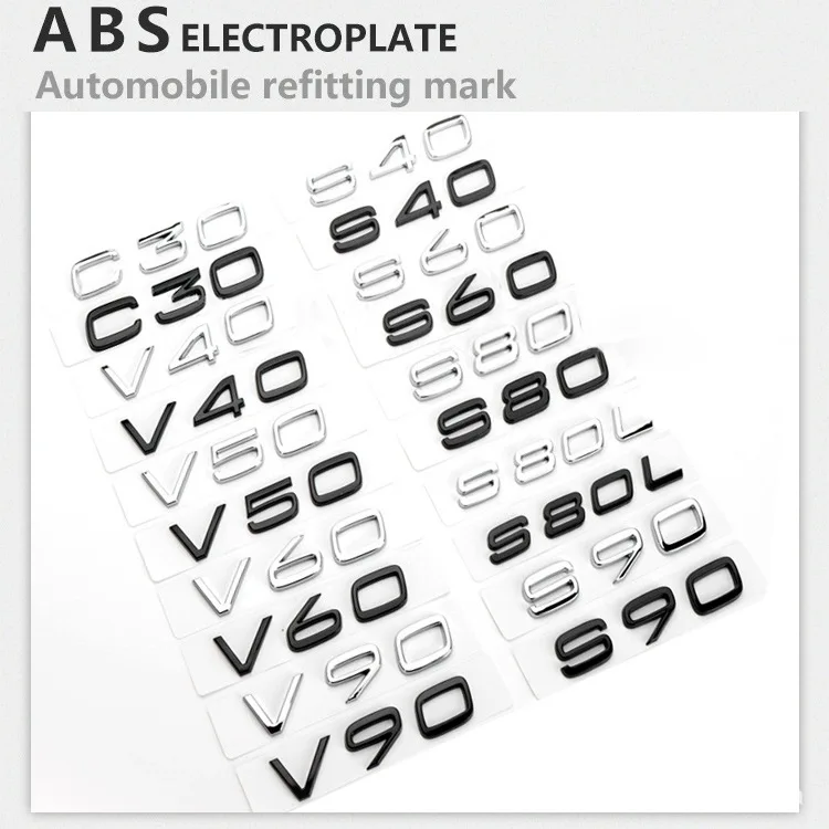 

Автомобильный 3D ABS задний багажник буквы алфавита логотип значок эмблема наклейки Стайлинг стикер для Volvo C30 V40 V50 V60 V90 аксессуары