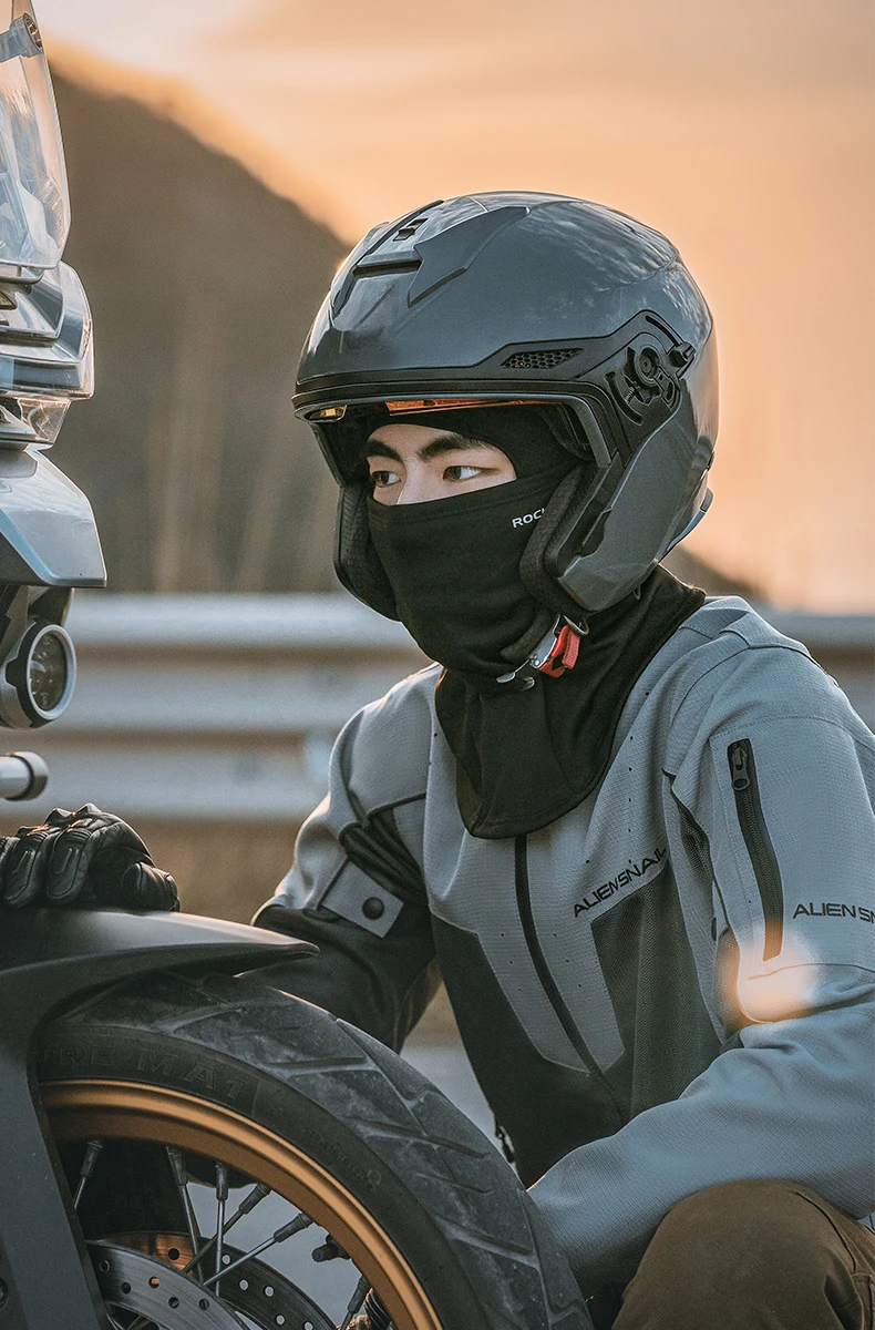 ROCKBROS Winter-Fahrrad-Sturmhaube, winddicht, warm, Fleece, Gesichtsschal, Maske, Outdoor-Sport, Angeln, Ski, Motorrad, Radfahren, Kopfbedeckung – Detail 9