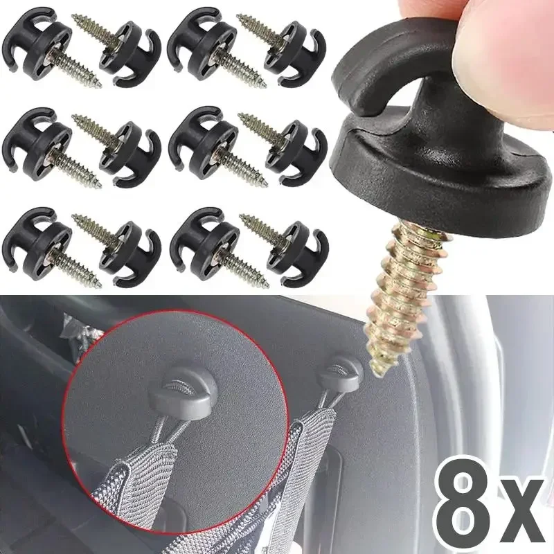 1-10PCS Car Flat Screw Hook Trunk Fasteners Hooks Seat Mesh Bag Easy To Install Practical Modified Screws Interior Accessories