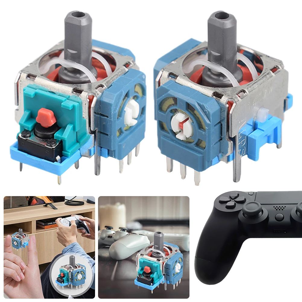 PS5 무선 컨트롤러용 교체 3D 아날로그 조이스틱, 썸스틱 수리 부품 액세서리..