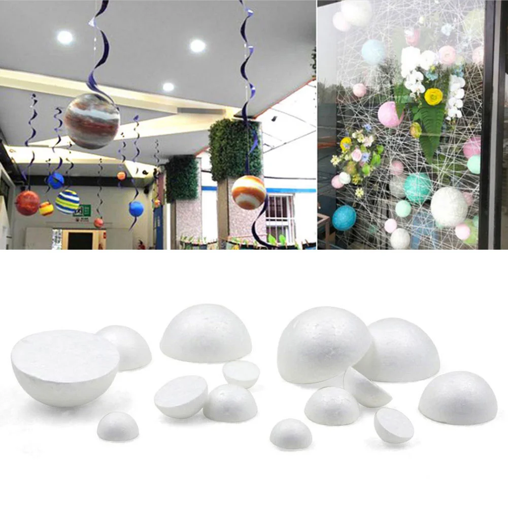 Hemisphere Foam Ball DIY Decoration 2-7cm Blank Round Christmas Durable Ornaments Parties Polystyrene Scene Set