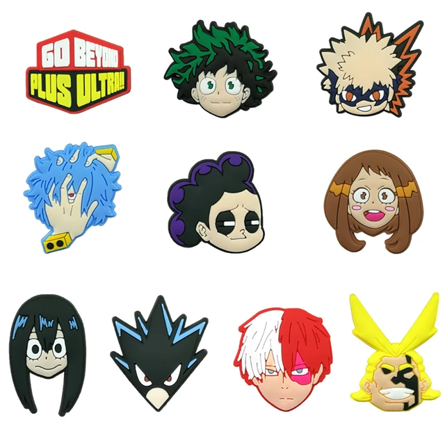 Wholesales 10 Pieces/lot PVC Anime My Hero Academia Shoe Charms