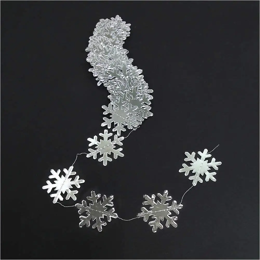 Snowflake Garlands for Christmas Tree Hanging Decor Winter Wonderland Party Fake Snow Decoration Paper Streamers 4M christmas ornaments winter snow decoration