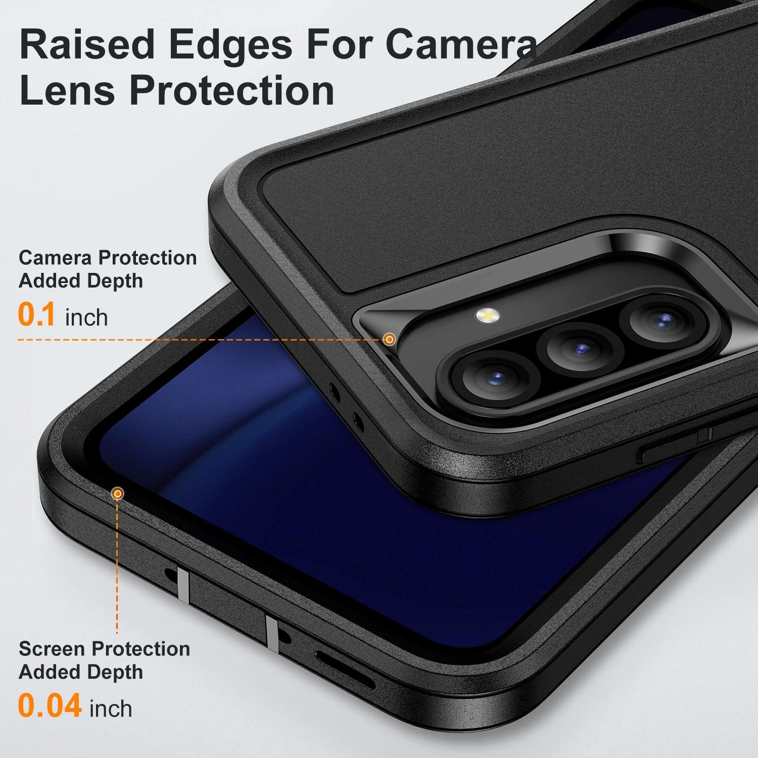 Ultimate 3-in-1 Heavy Armor Phone Case with Hard Plastic Frame and TPU Silicone Back Cover