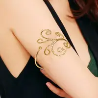 Bohemian Charm Upper Bracelet Arm Chain Metal Hollow Out Geometric Pattern Retro Arm Cuff Bangle Body Bracelets 1