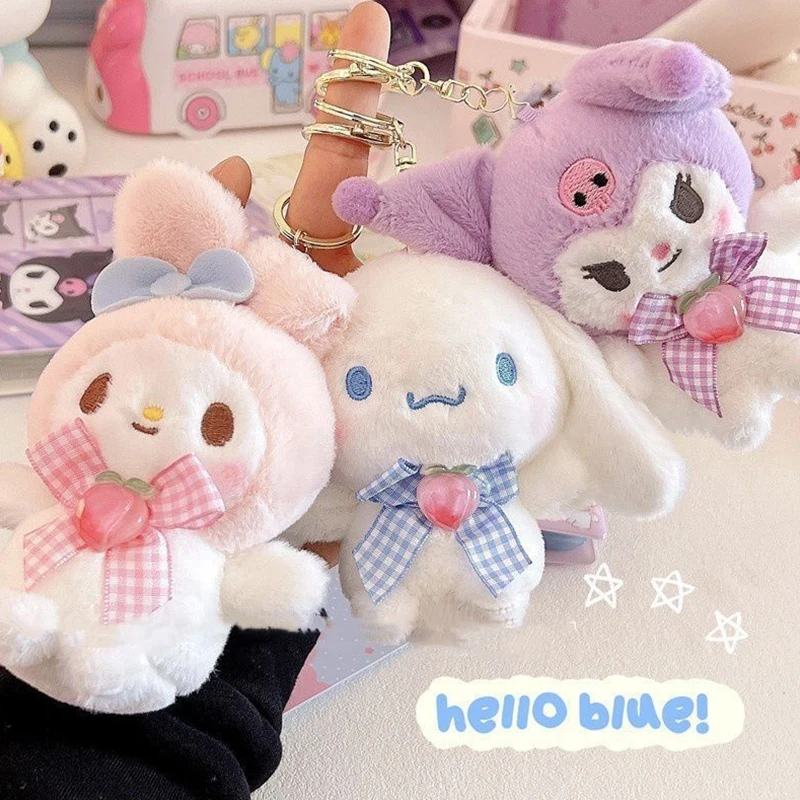

Sanrio плюшевые игрушки кукла милая аниме Kuromi Cinnamoroll брелок кавайная комната Декор праздничные подарки игрушки для девочек малышей