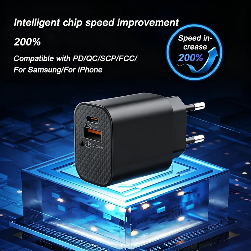 PD 20W USB Fast Charger with Type C Fast Charging Data Cable