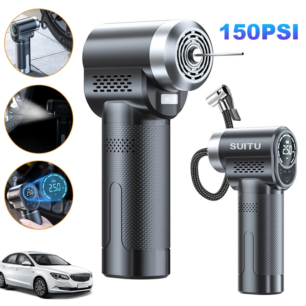 

150PSI Wireless Car Air Compressor Smart Car Tire Air Pump Digital Tire Inflator Cordless Tire Pump for Motorcycles Bicycle