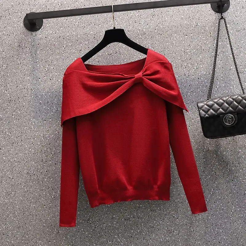 Women's Spring Autumn Fashion Outfits New French Long Sleeve Temperament Top Wrapped Waist Slim A-Line Half Skirt Two Piece Set