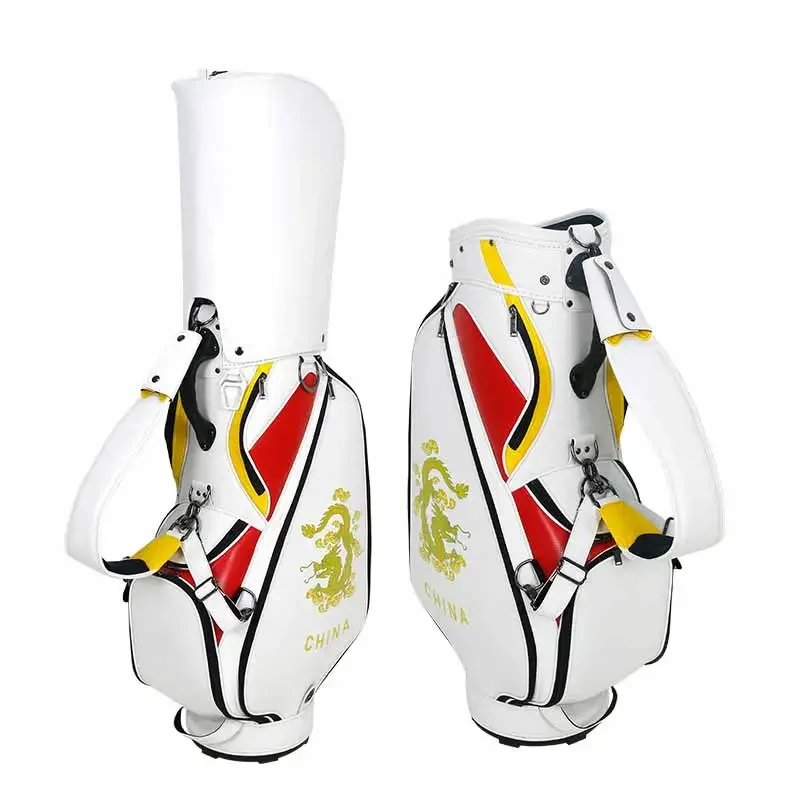 

2023 Drop shipping PU Nation flag Colorway Custom Printing Golf staff cart bag Tour PU Golf cart bag